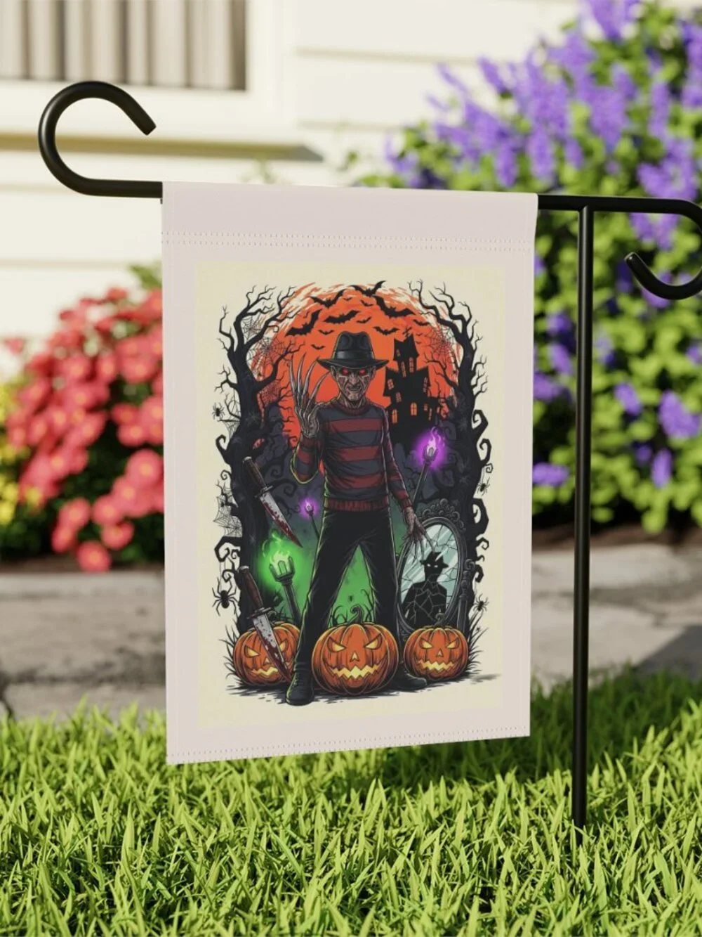 Halloween Freddy Krueger Garden Flag Spooky Decor